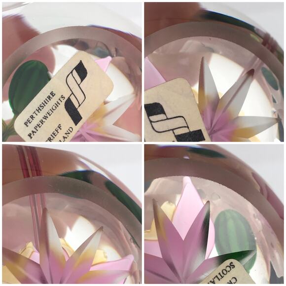 Perthshire 1987C Theobroma Cacao Flower Scallop Faceted Lampwork Paperweight COA - Picture 10 of 16
